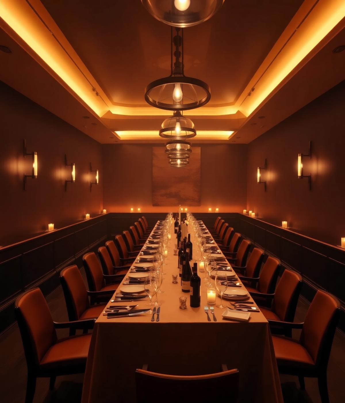 Salón privado montado para fiesta